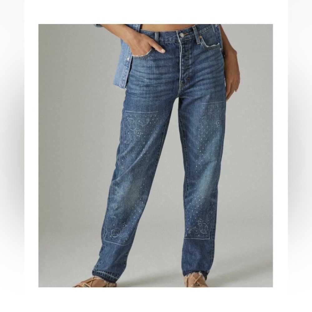 Lucky Legend Paisley High Rise‎ Drew Mom Jeans Size 2/26